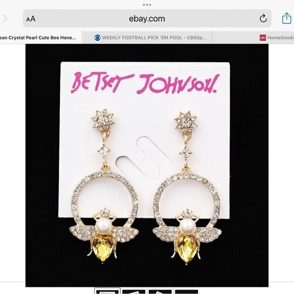 🎉🎉HP 🎉🎉 Betsey Johnson unique honey bee earrings 🐝 - Picture 4 of 4
